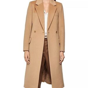 Reiss 'Sabel' Camel Slim Wool Coat Size XS